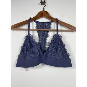 Victoria’s Secret PINK Lace Triangle Racerback Bralette Navy Blue L